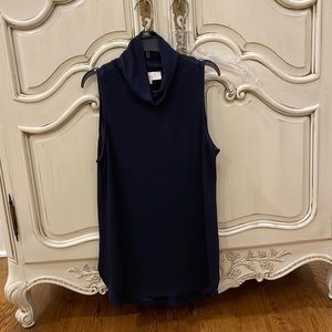 LOFT navy turtle neck tank top - small